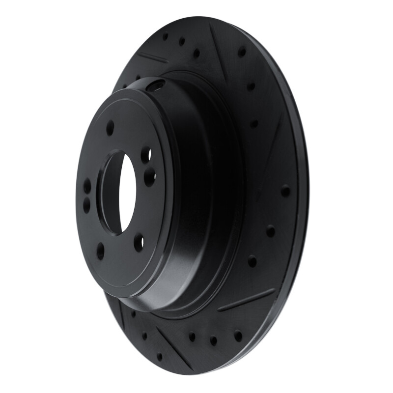 Genesis G80 Brake Rotor (1) - Rear Right - R1 Concepts - Drilled & Slotted - Black - `09-`20